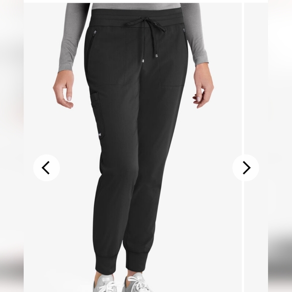 NEW WITH TAGS Greys anatomy black XL petite Scrub pants jogger style - Picture 1 of 12